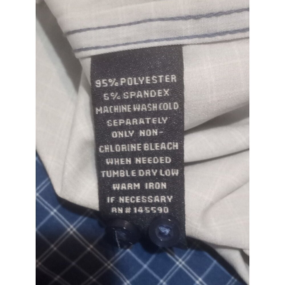 NWT Nautica Performance Super Shirt, Button Up, Slim Fit, Blue Check 15-15.5 (M) - Picture 12 of 14